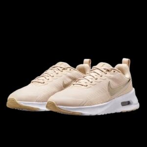 Nike Air Max Nuaxis Running Womens Size 7 Sand White Gold Grain